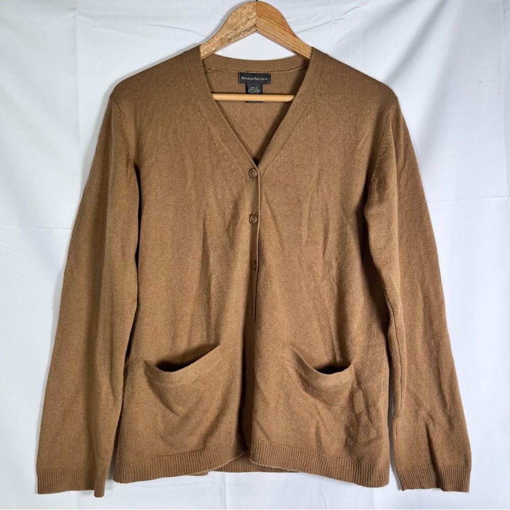 Banana Republic Brown V‑Neck Pocket Cardigan